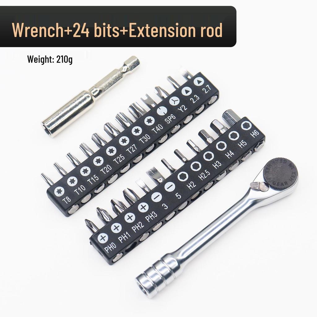 Compact Double-Head Mini Ratchet Screwdriver Set for Tight Spaces & Mountain Biking