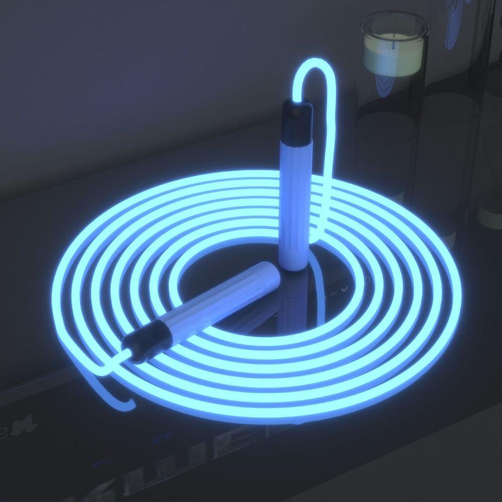 PU LED Luminous Jump Rope Bright Dazzling Light Fluorescent Skipping Rope Adjustable Length Glowing Jump Cords Adults Exercise