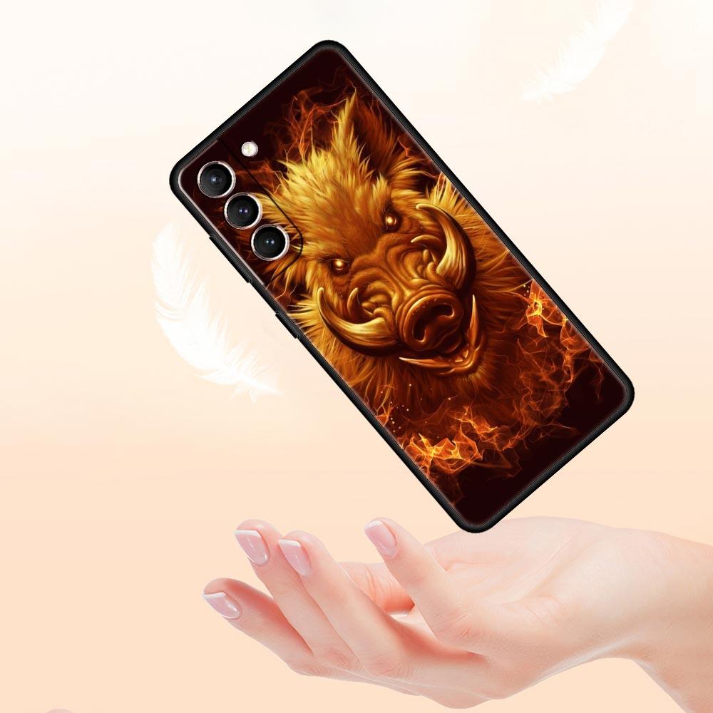 Wild Boar Phone Case Cover for Samsung Galaxy S26 S25 S24 S23 S22 S20 S21 FE Ultra S25 Edge Plus 5G Soft TPU Shell Fundas Capas