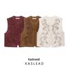 Spring 2025 Women's European & American Style Embroidered Suede Vest