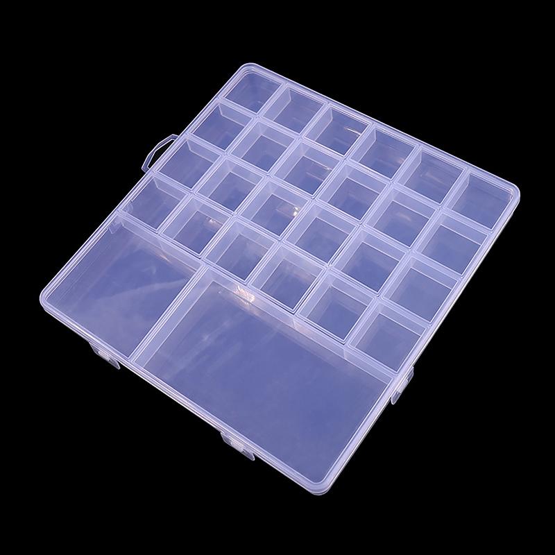 26 Grid Transparent Nail Art Empty Storage Case Box Nail Glitter   Bead Display Accessories Container Box