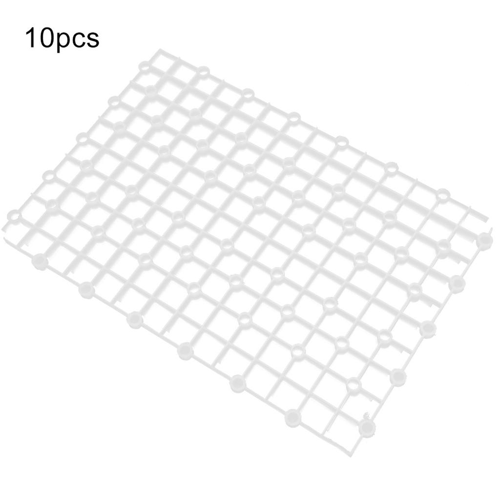 10 Stück Kunststoff Spleißen Aquarium Filter Bodengitterplatte Sieb für Aquarium Fischtank VerwendungWeiß