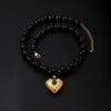 1pc Vintage Heart Pendant Bead Necklace For Women To Wear On Vacation Stages And Music Festivals Fashion Jewelry Party Gift