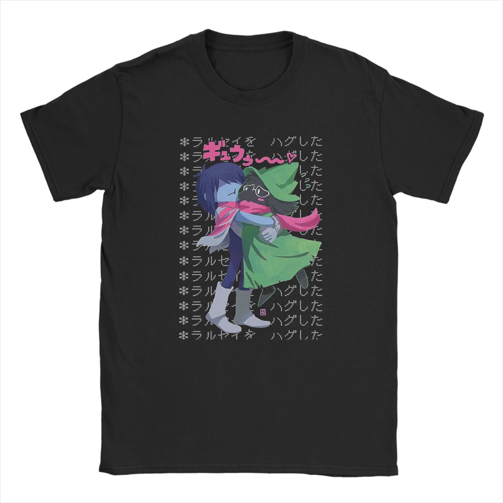 

Novelty Deltarune Kris And Ralsei T-Shirts Men Round Collar Pure Cotton T Shirts Short Sleeve Tee Shirt Plus Size Tops M
