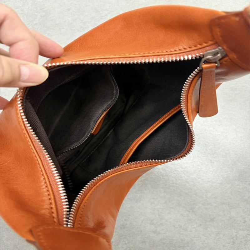 Cowhide Leather Women'S Bag Crossbody Shoulder Bag Underarm Bag Premium Feeling Bag