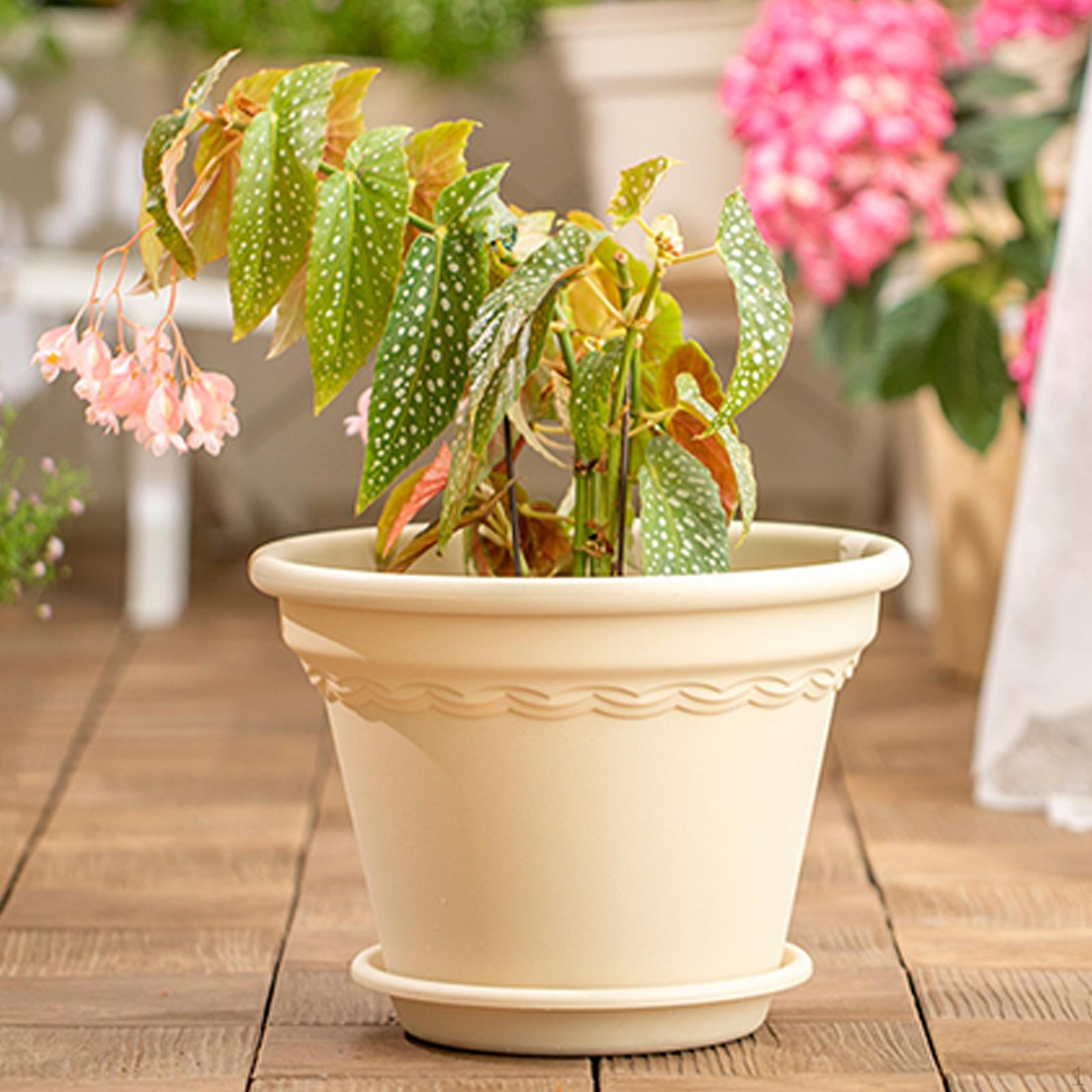 

Цветочный горшок, садовые кашпо, утолщение смолы, декоративная ваза с дренажными отверстиями для дома 21.6cmx30cm