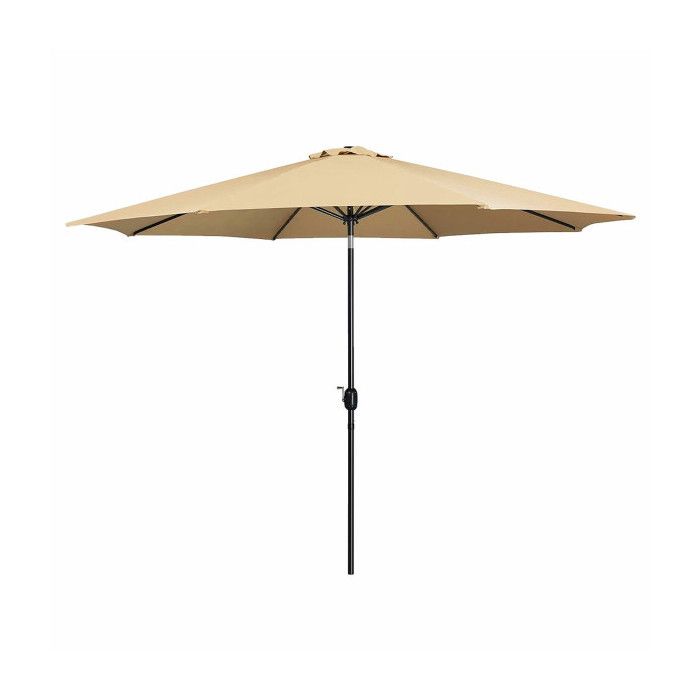 Marbueno Steel Parasol 8 Ribs D270 Cm Polyester Brown Garden, Swimming Pool, Terrace