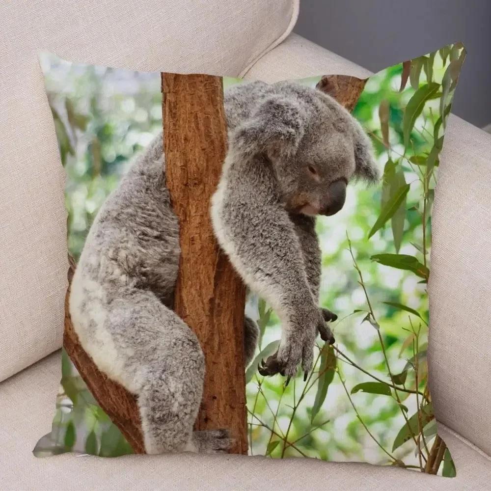 Cute Australian Koala Pillowcase Modern Home Bedroom Living Room Sofa Cushion Cover X Peach Skin Pillowcase