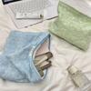 Small Fresh Cosmetic Bag, Large Capacity Liner Bag, Skin Care Product Storage Bag, Jacquard Rose Toilet Bag.