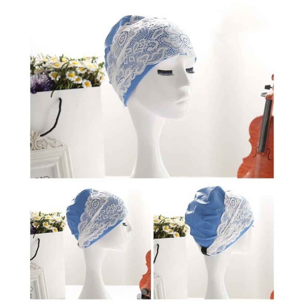Long Hair Lace Swimming Cap Waterproof Bathing Cap Fashion Women Swim Cap Swim Pool