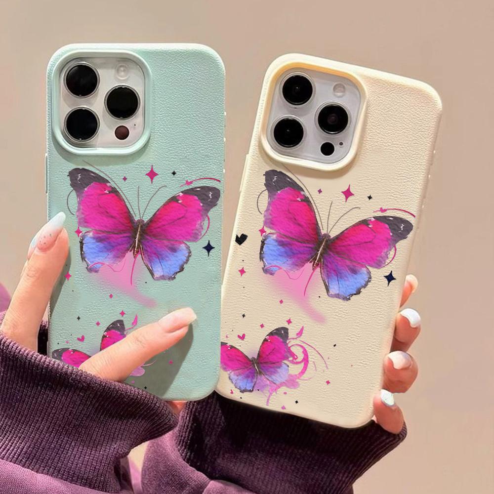 Handyhülle für iPhone 11 13 Hülle iPhone 12 14 15 16 Pro Max 12 Pro 15 Plus Leder lackiert wasserdicht sturzsicher und verschleißfest Cartoon