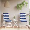 Maison Exclusive - Low-back Chair Cushions Set of 2 Blue/white Stripes