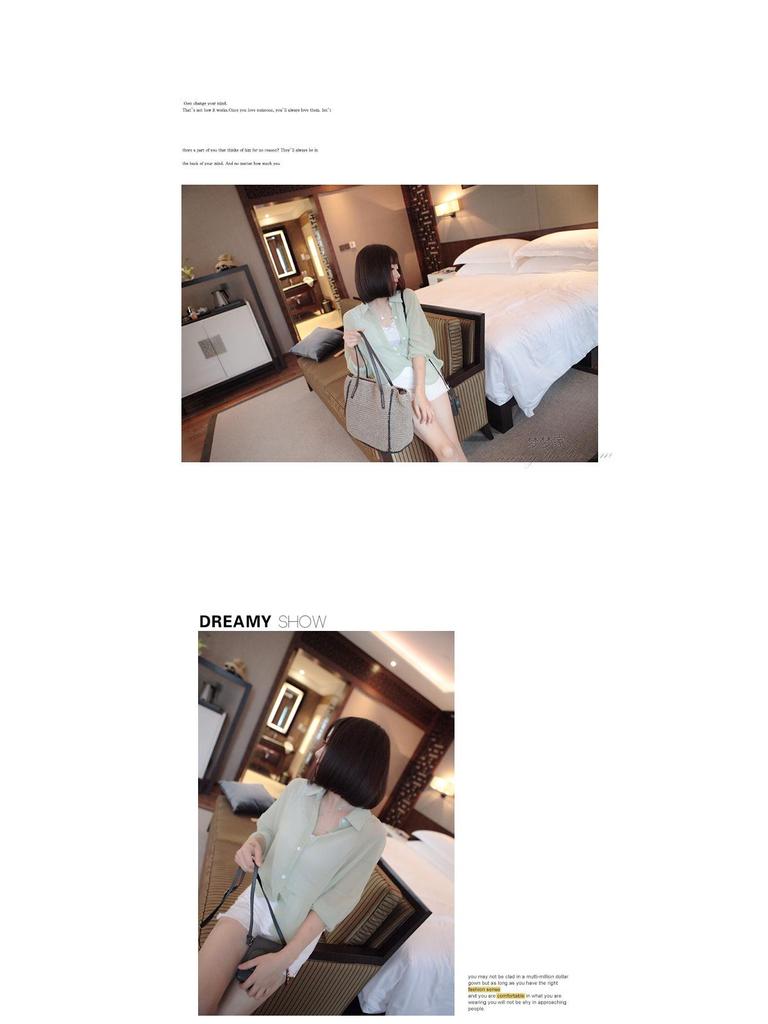 Dámská nadměrná velikost Korejský styl Šifonová košile na ochranu před sluncem - Brzké jaro/Léto Volné oblečení do klimatizace