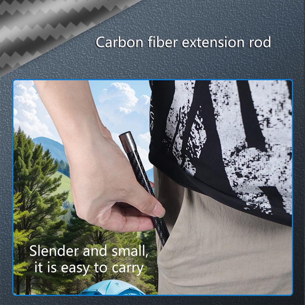 Carbon Fiber Extension Rod With 1/4 Threaded Mount Stainless Steel 3 Size Option Slip Proof Grip Photography Tool