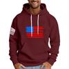 Men's Loose Flag Printed Hooded Sweatshirt Men's Casual Fashion Sports Sweatshirt