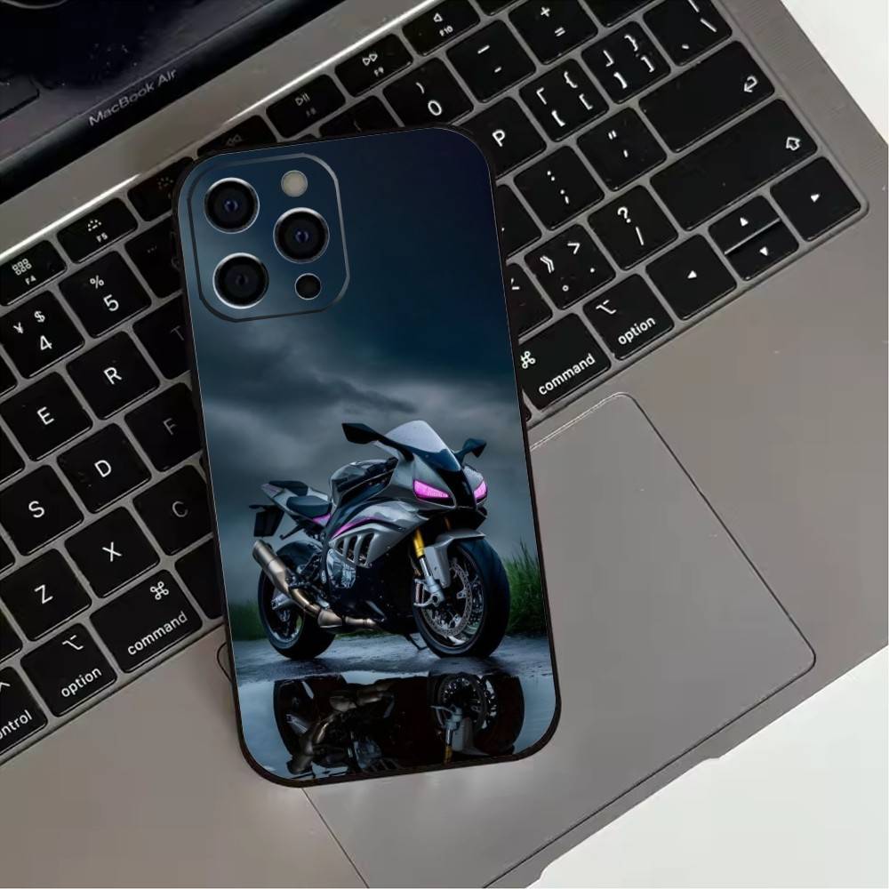 Super Speeding Motorcycle Phone Case  For iPhone17,16,15,14,13,12,11 Plus,Pro Max Soft Black Cover