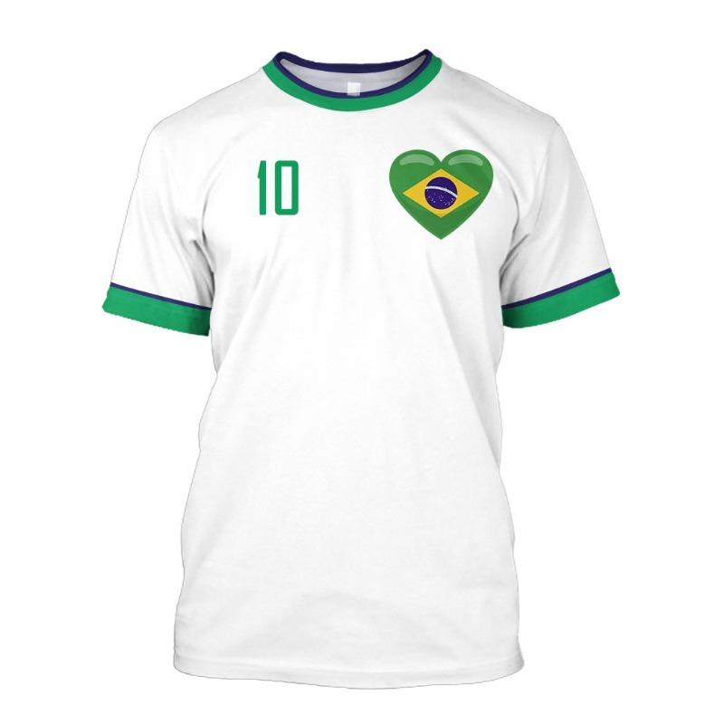 

New Brazil Jersey T-shirt Fine Design Brazilian Select Shirt O Neck Oversized Football Team Casual Streetwear Mens Clothing 6XL