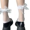 Loli Hollow Socks Bow Fishnet Socks Medium Tube Socks Summer Thin Jk Uniform Short Tube Women Sweet And Spicy