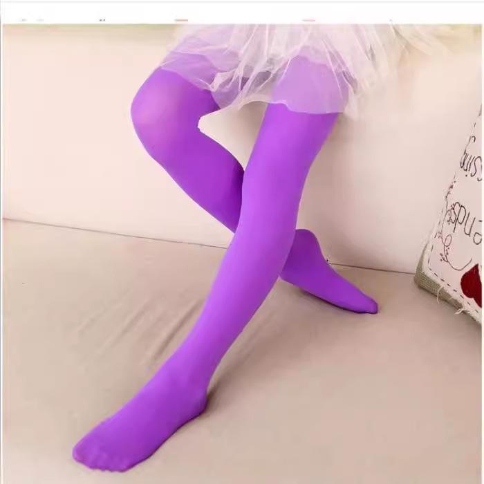 Children's Candy-Colored Tights: 15 Velvet Shades, High Elasticity for Spring & Autumn - Ideal for Dance & Performance