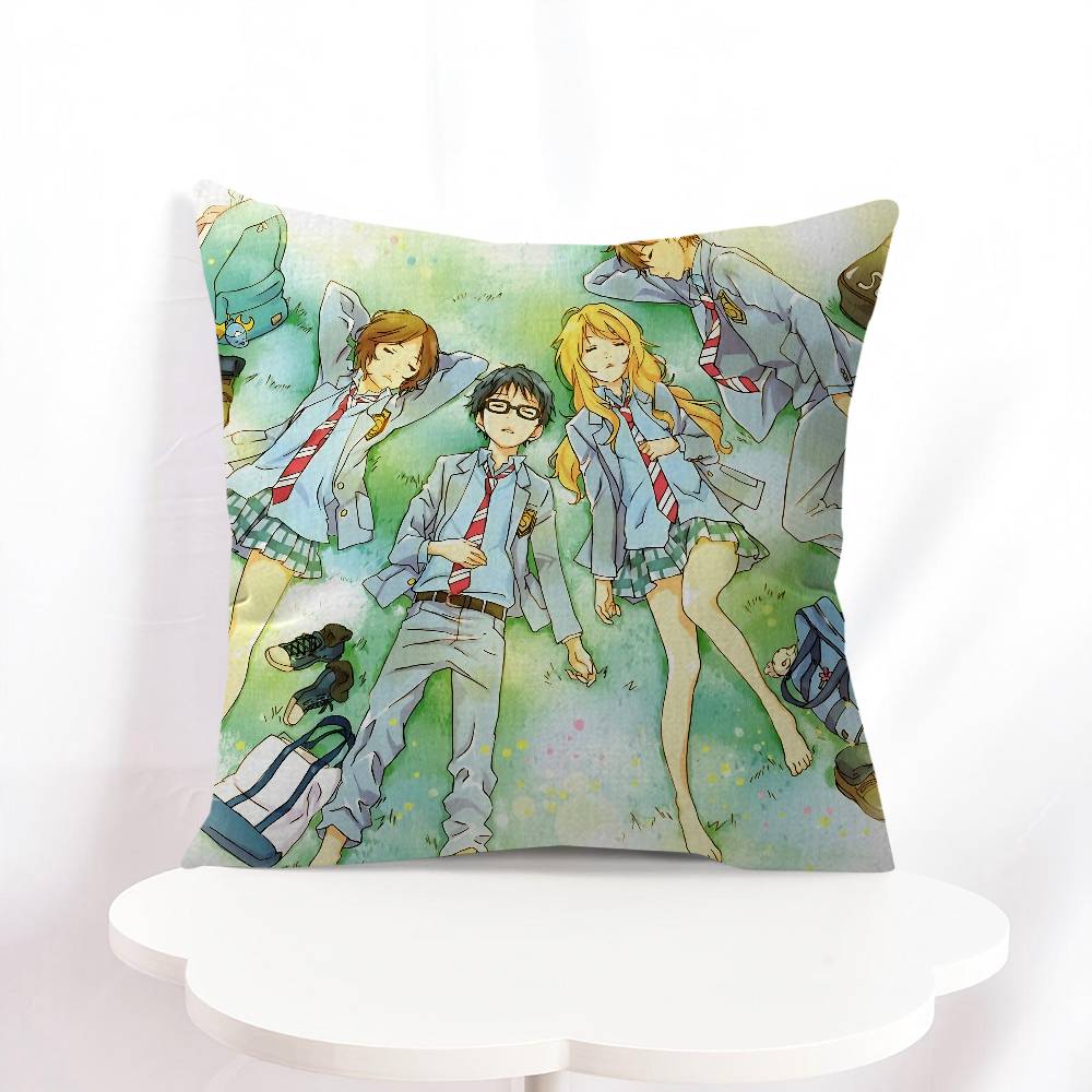 Anime Y-Your L-Lie In A-April Kissenbezug 30x50 Polyester Sofakissen Dekorative Zierkissen Heimdekoration Kissenbezug