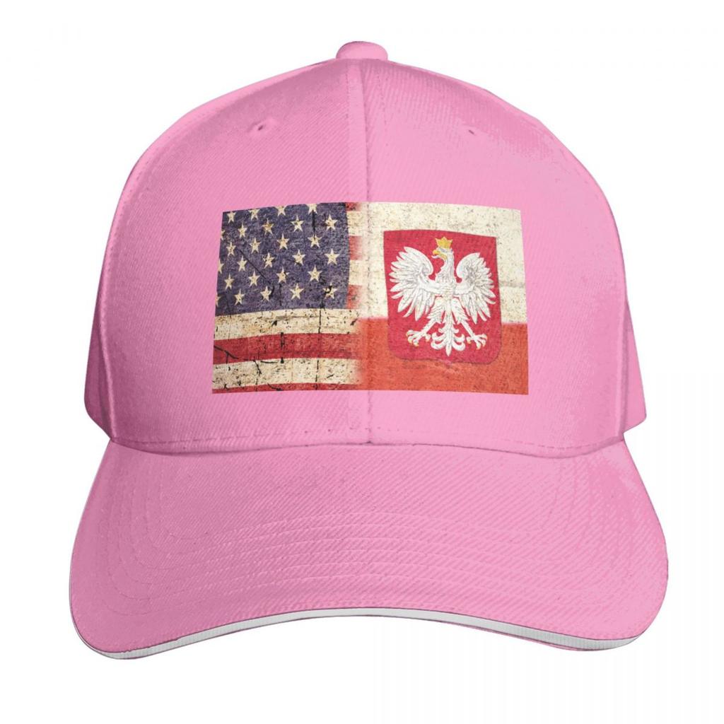 Flag of Poland and Flag of USA Polish Americans Gift Baseball Cap Hat Beach Rugby Luxury Brand hard hat Caps Unisex Womens