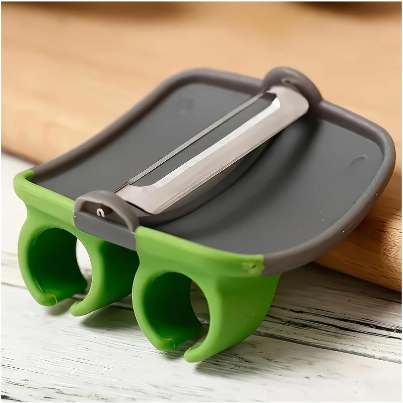 4pcs Handheld Creative Peeler Stainless Steel Two Finger Fruit Vegetable Skin Remover Portable Household Kitchen Peeling Gadget