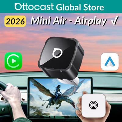 Ottocast Mini Air Wireless CarPlay Android Auto AirPlay Adapter 3 In 1 Plug and Play Wireless Mirroring For Youtube Tiktok IPTV RR4