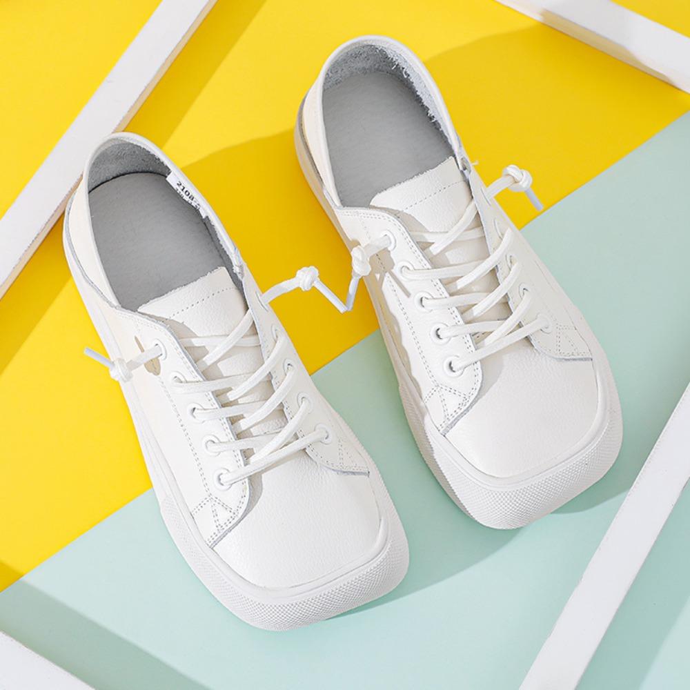 Fashion Flats for Women Summer Students Soft Soled Casual Sneakers Women Plus Fat and Widened Square Toe Oversized Women's Shoes 35-43