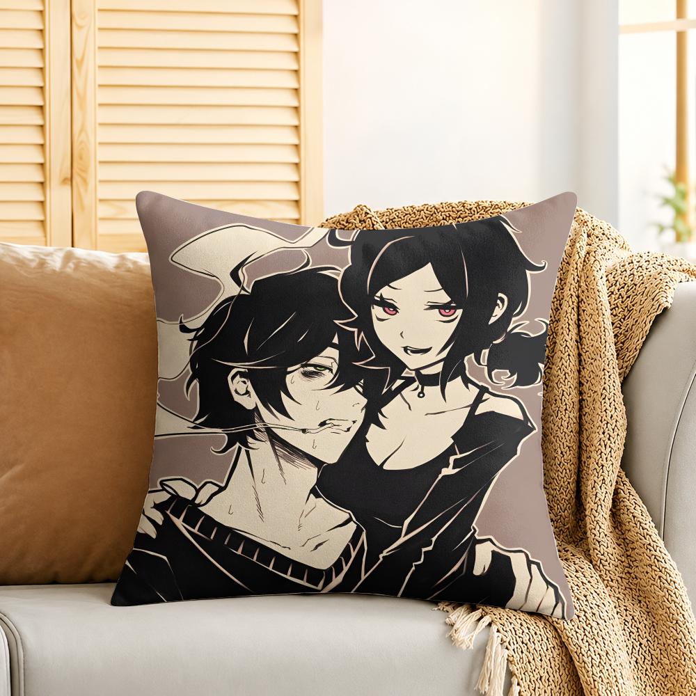 Anime The CCoffin Of Andy And Leyley Cushion Cover Silky Short Plush Invisible Zipper Dustproof Sofa Pillow Case For Home Decor