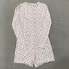 Y2K early autumn floral pattern round neck threaded anti stripe long sleeved jumpsuit