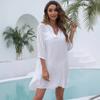 Womens Woven Beach Coverup With Vneck Sexy Dress For Summer Vacation