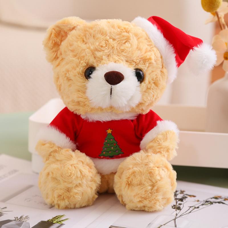 Cute Christmas Teddy Bear Doll Plush Teddy Bear Hug Bear Doll Children's Companion Soothing Ragdoll Doll