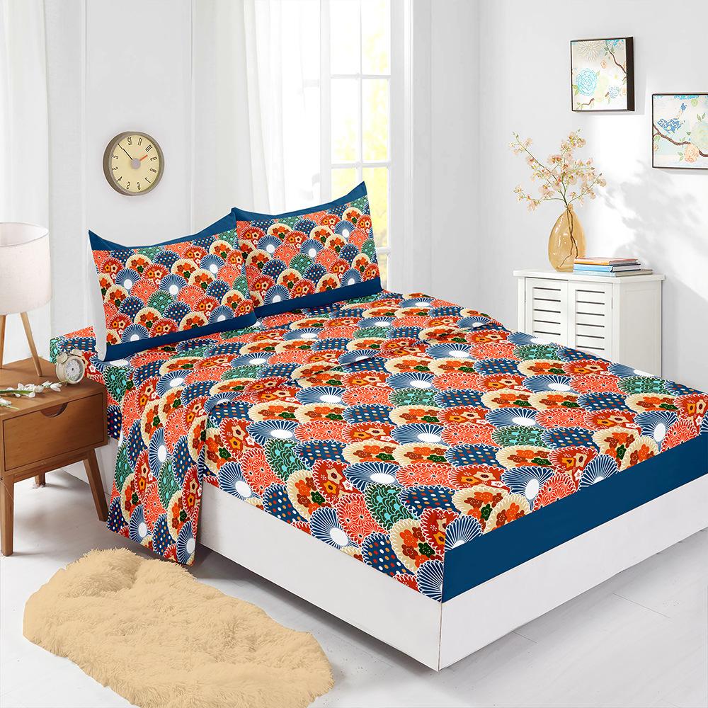 Four-Piece Mattress Digital Printing Mattress Protective Cover Bedding Bohemian