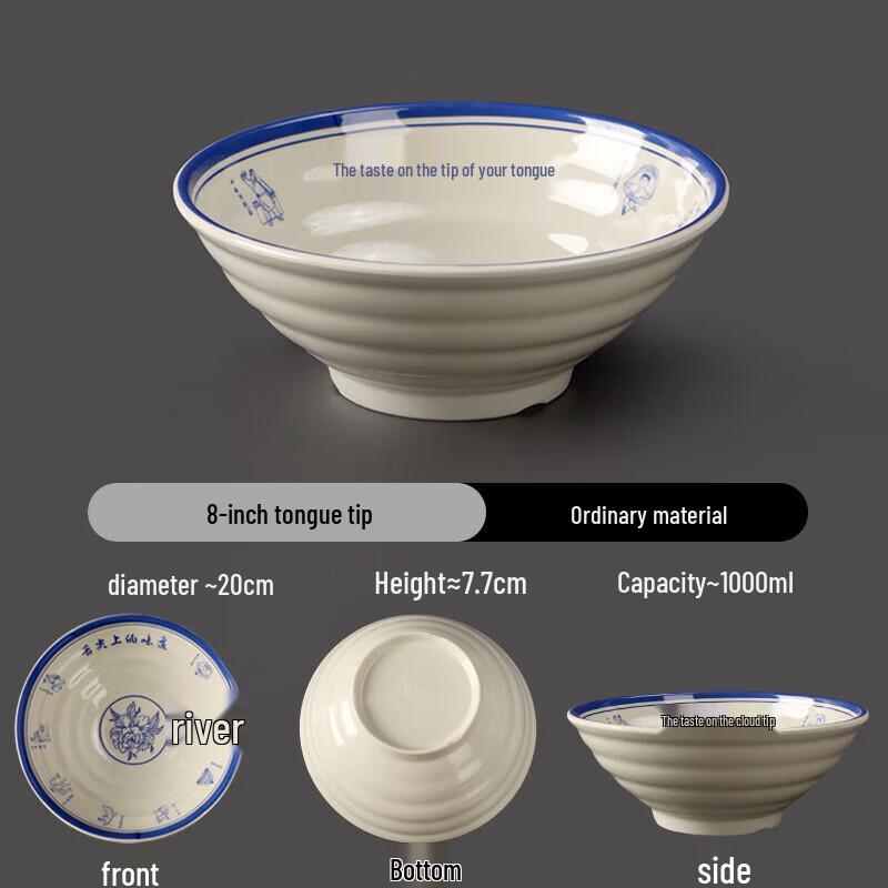 8-дюймовая резьбовая миска для лапши из меламина