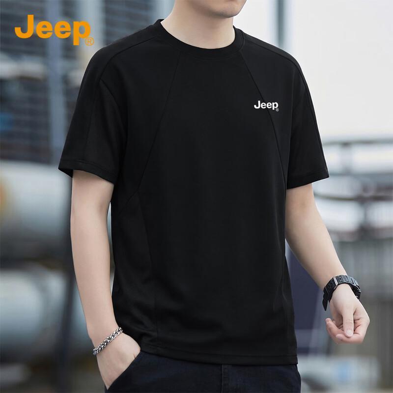 JEEP Men s Spring/Summer 2026 Loose Fit Round Neck Solid Short Sleeve T-Shirt 3XL