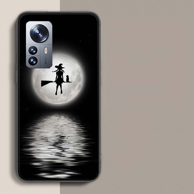 Halloween Moon Witch Horror Phone Case For Redmi Note 13 Pro Plus 14 Pro+ 12S 12 11S 11T 11E 11 10S 10 9S 9 Xiaomi Capa TPU