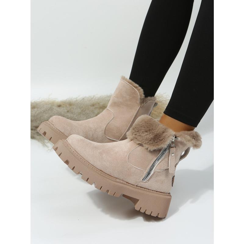Plus Size Women's Snow Boots 2025 Winter New Arrival Fleece-Lined Women's Shoes Warm Boots