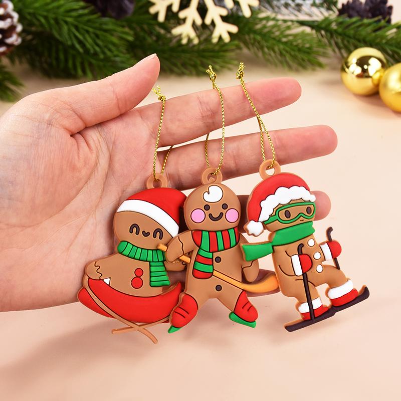 10pcs Sport Gingerbread Man Pendants Christmas Tree Hanging Ornament 2025 Xmas Noel Navidad Home Decoration New Year Gift 2025