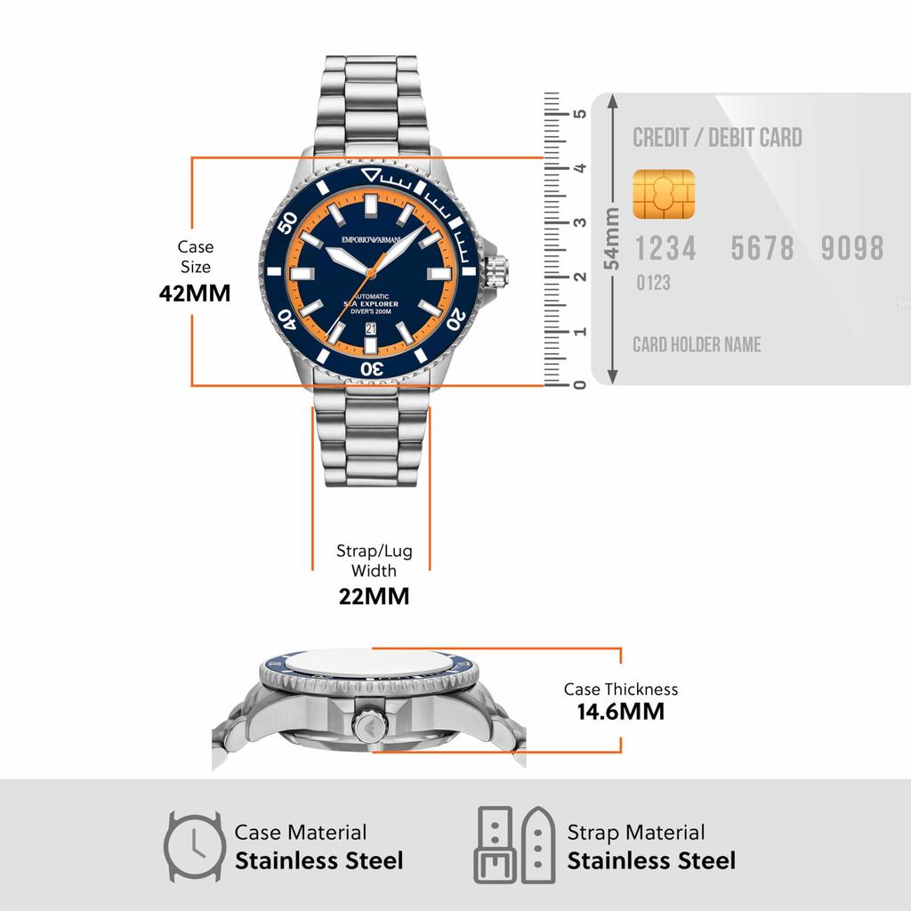 Emporio Armani Sea Explorer AR60090 Silver Watch Men's
