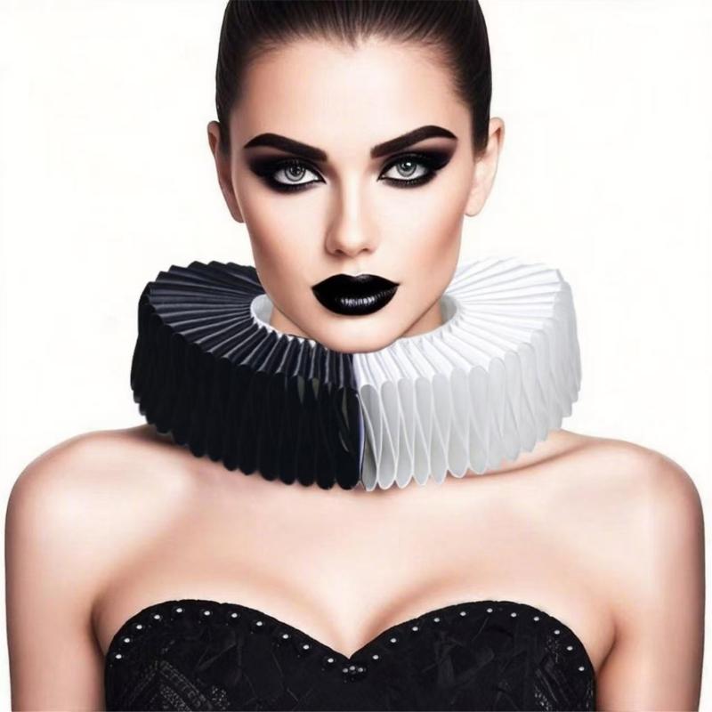 Victorian Detachable Collar Neck Ruff Collar For Formal Event And Daily Outfit Halloween Clown Outfit Enhancement Props