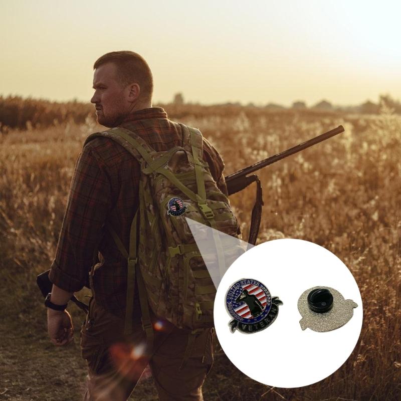 Moderne lapel-pins for veteraner Bærbar service-minnebrosje Solide legeringspins Dekorasjon for voksne Daglig bruk