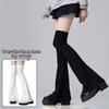 Black White Gothic High Sock Y2K Leg Stockings Lolita Over Knee Leg Warmer Horn Shaped Cuffs Sock For Girls Women Punk Socks