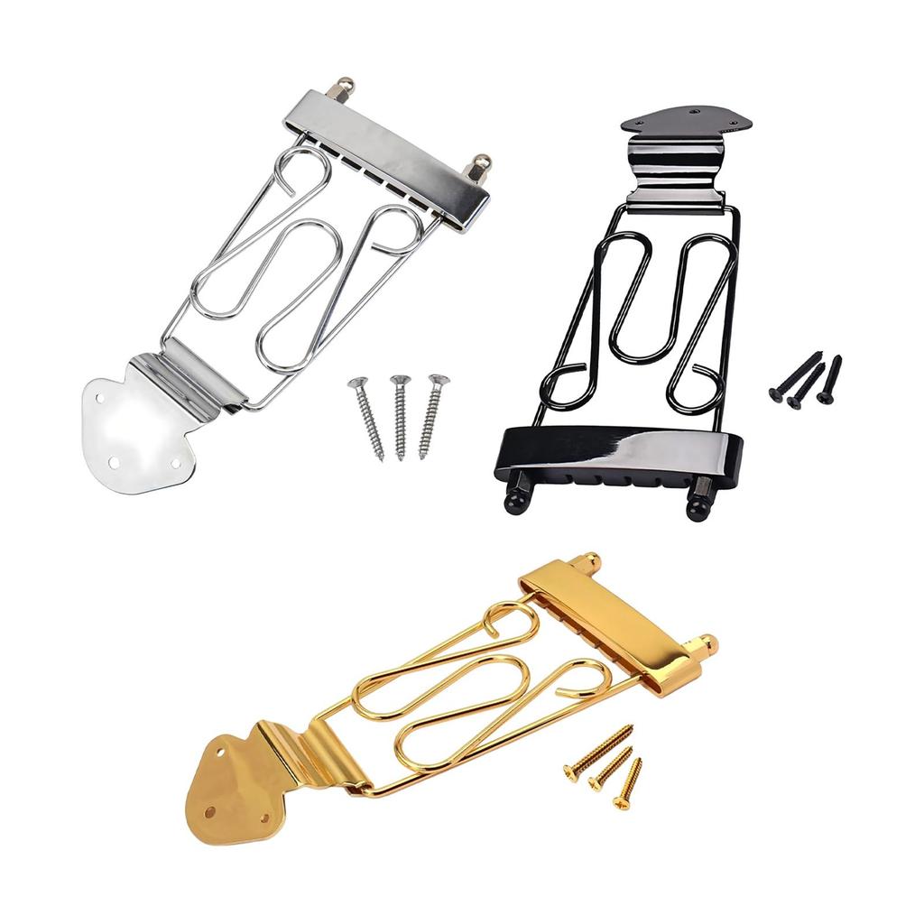 Guitar Trapeze Tailpiece with Mounting Screws, Replacement Repair Parts, Metal String Plate, 6 String for Jazz Archtop