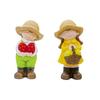 Small Ceramic Garden Statue Cute Girls Boys/Gnome/Pumpkin Fairies Sculptures for Outdoor Garden Yard Patio Lawn Decor