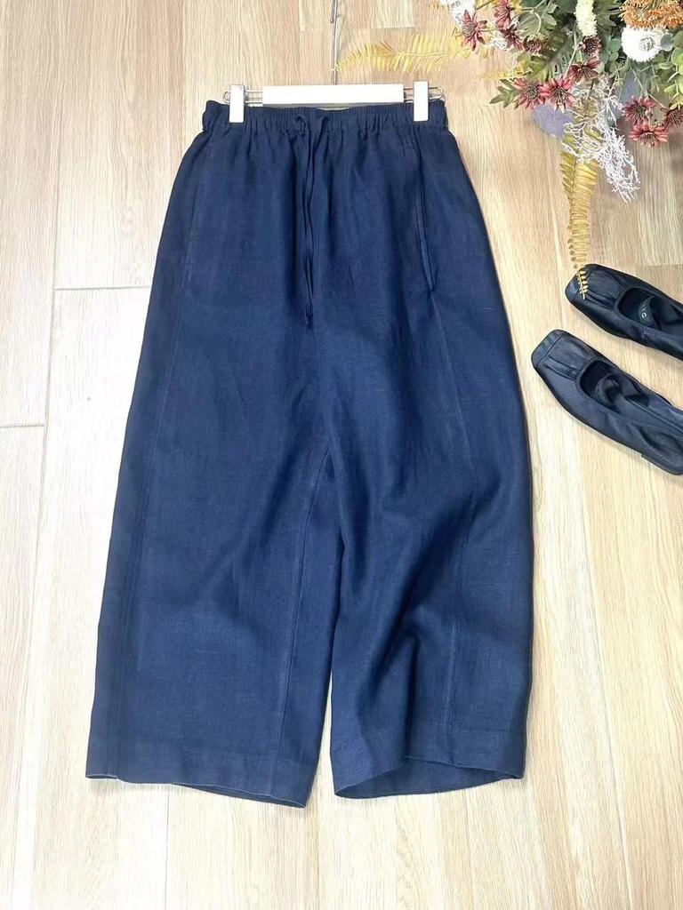 2026 New Minimalist Japanese Linen Wide-Leg Women's Pants – Versatile, Casual, Loose Fit