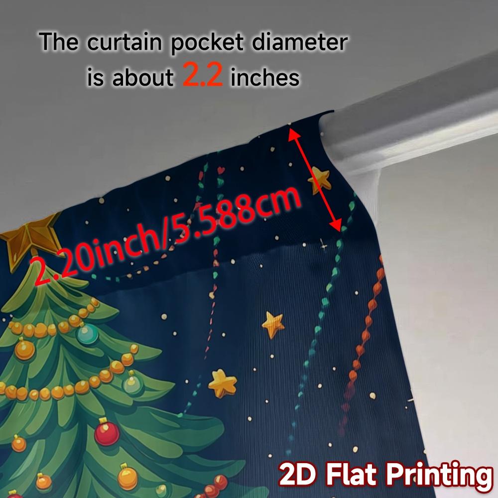 2pcs,Curtains Christmas Tree Ornaments Gifts_f Popular Contemporary Curtains Durable 100% Polyester Fabric Curtains Versatile