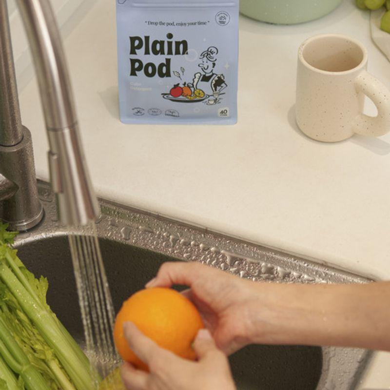 PlainPod Cube Detergent, Vegetable and Fruit Detergent & Dishwasher Detergent (40p)