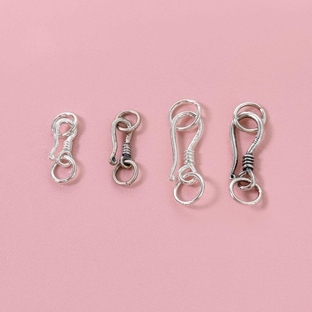S925 Sterling Silver Fish Hook Clasp for Jewelry Making - Retro Bead Stringing & Necklace DIY Accessories