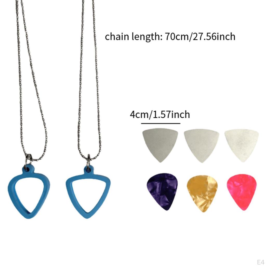 Collana Porta Plettri per Chitarra, Ciondolo Plettro per Chitarra, Custodia per Plettri a Doppia Faccia per