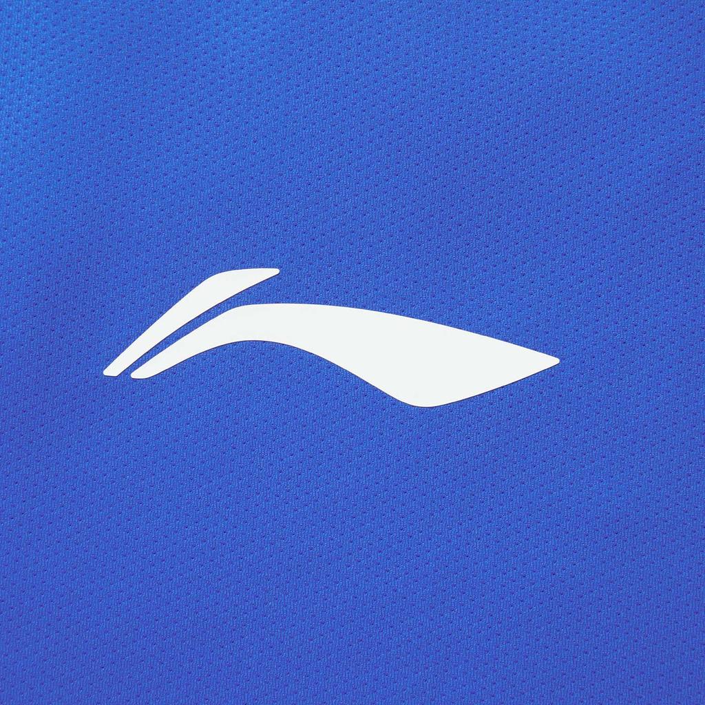 Li-Ning Pohodlné Ležérne Jednofarebné Blokové Krátkorukávové Tričko Pánske Vrcholy Jasne Modré AAYV085-2